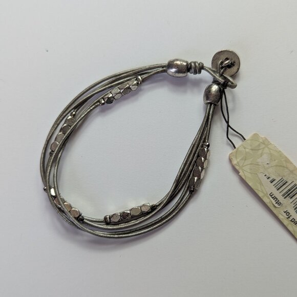 Fossil Women's Silver Tone Multi-Strand Beaded Bracelet NWT - Picture 1 of 3